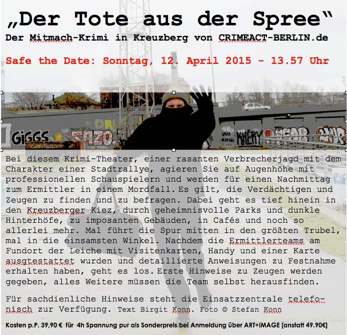Mit Mach Krimi   interaktives Kreuzberg erlebnis   Birgit Konn CRIMEACT BERLIN